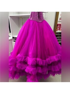 Hot Pink Beaded Ball Gown